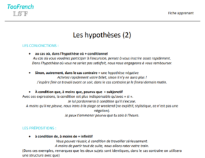 les hypothèses